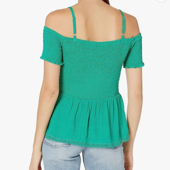 By and by Juniors Off the Shoulder Smocked Top - Picture 2 of 9